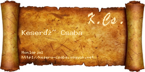 Keserű Csaba névjegykártya
